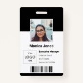 Badge ID photo du logo de l'employé noir (Devant)