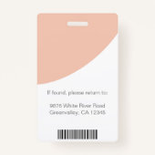 Badge ID photo du logo de l'entreprise professionnelle (Dos)