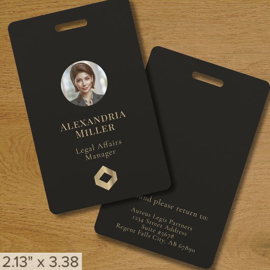 Badge ID photo du personnel élégant