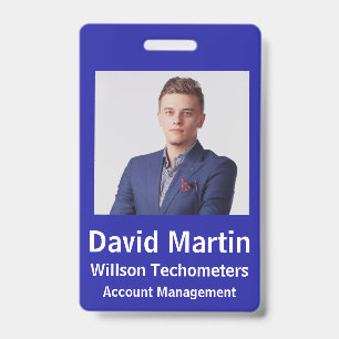 Badge ID photo employé avec détails personnalisés