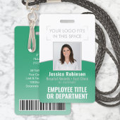 Badge ID photo employé Code à barres Votre logo Courbe v
