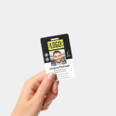 Badge ID photo employé Code QR noir (À main)