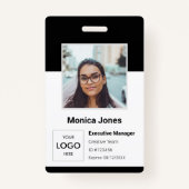 Badge ID photo employé Code QR noir (Devant)