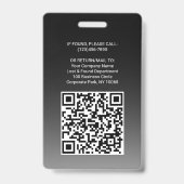 Badge ID photo employé Code QR Votre logo Arc noir Badg (Arrière)