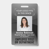 Badge ID photo employé Code QR Votre logo Arc noir Badg (Avant)