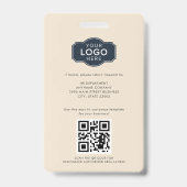 Badge ID photo employé de l'entreprise avec code QR pers (Arrière)
