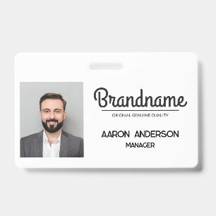 Badge ID photo employé du logo de l'entreprise
