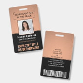 Badge ID photo employé QR Code à barres Votre logo Coppe (Front & Back)