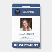 Badge ID photo employé QR CODE sécurité de l'entreprise (Avant)