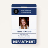 Badge ID photo employé QR CODE sécurité de l'entreprise (Devant)