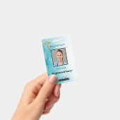 Badge ID photo géométrique verticale Caduceus (À main)