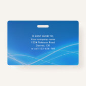 Badge ID photo horizontale de l'employé avec logo (Dos)