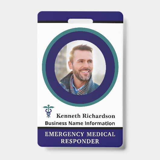 Badge ID photo Médicale de l'employé Personnaliser le ba (Avant)