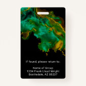 Badge ID photo Médicale employé customisé Green Lanyard (Dos)