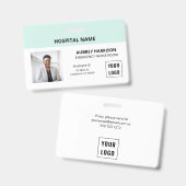 Badge ID photo Médicale simple essentiel (Avant & arrière)