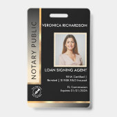 Badge ID photo noir et or professionnel (Face)