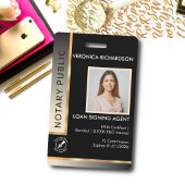 Badge ID photo noir et or professionnel