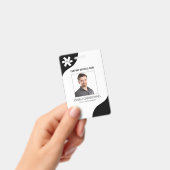Badge ID photo noir modifiable de l'entreprise (Manuel / portable)