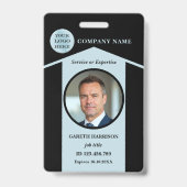 Badge ID photo noir professionnel (Face)