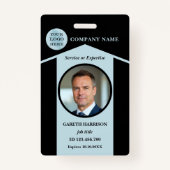 Badge ID photo noir professionnel (Devant)