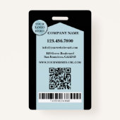 Badge ID photo noir professionnel (Dos)