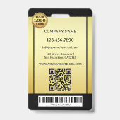 Badge ID photo noir professionnel Gold (Back)