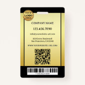 Badge ID photo noir professionnel Gold (Dos)