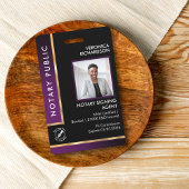 Badge ID photo Noir & Violet QR professionnel