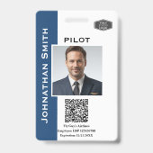 Badge ID photo Numéro de sécurité de la compagnie Code Q (Avant)