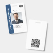 Badge ID photo Numéro de sécurité de la compagnie Code Q (Avant & arrière)
