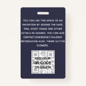 Badge ID photo PASS - Fleurs Filles Parties scintillant  (Dos)