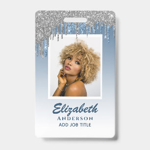 Badge ID PHOTO - Passe VIP employé Parties scintillant f