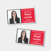 Badge ID photo personnalisé Événement Horizontal (Avant & arrière)