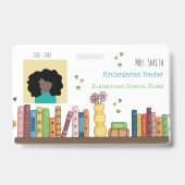 Badge ID photo pour enseignant de maternelle blanc (Avant)