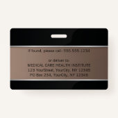 Badge ID photo Silver Professional Médicale Caduceus (Dos)