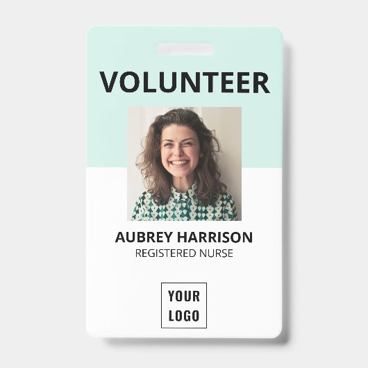 Badge ID photo simple bénévole (Avant)