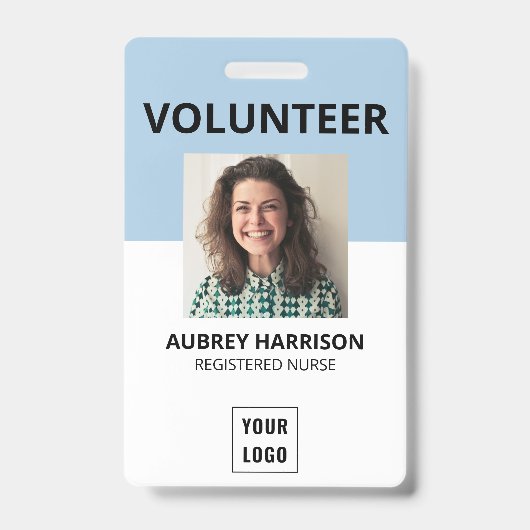 Badge ID photo simple bénévole (Avant)