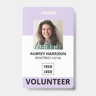 Badge ID photo simple de Bénévole