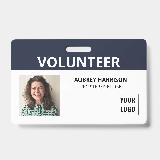 Badge ID photo simple de Bénévole (Avant)
