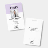 Badge ID photo simple Press (Avant & arrière)