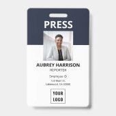 Badge ID photo simple pression (Avant)