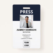 Badge ID photo simple pression (Devant)