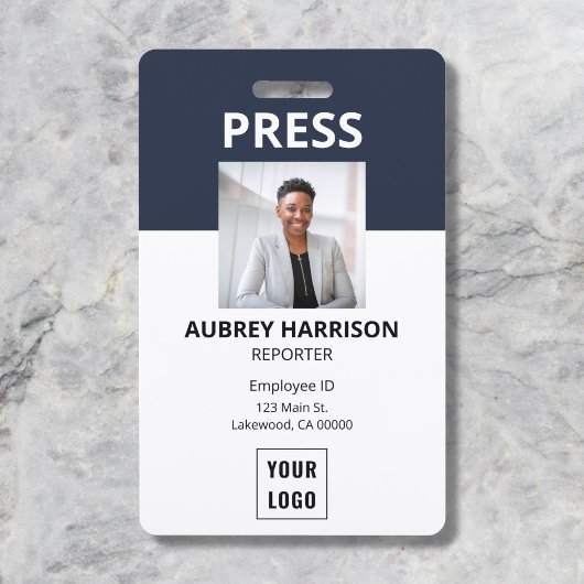 Badge ID photo simple pression