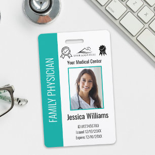 Badge ID photo Turquoise de l'employé Médicale de l'hôpi