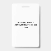 Badge ID presse photo noir simple (Dos)