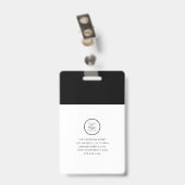 Badge ID QR Code Logo Photo Employé (Arrière avec clip)