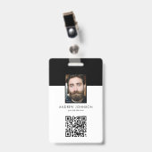 Badge ID QR Code Logo Photo Employé (Avant avec clip)