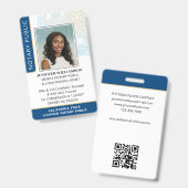 Badge ID QR Code Photo de Notaire Public de Style Navy B (Avant & arrière)