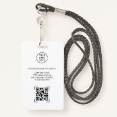 Badge ID rose | ID photo de l'employé Sécurité de la soc (Derrière avec lanière)