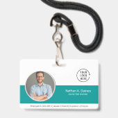 Badge ID sarcelle | Société de sécurité de la carte d'id (Avant avec lanière)